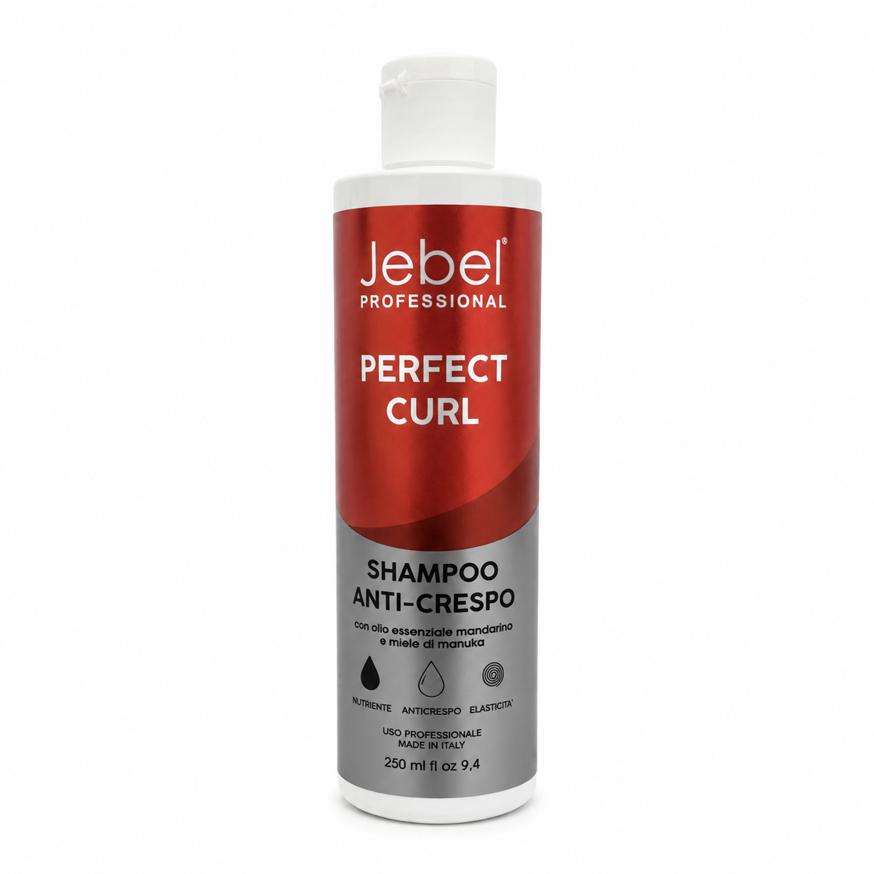 Bottiglia Shampoo ricci 250ml su sfondo bianco